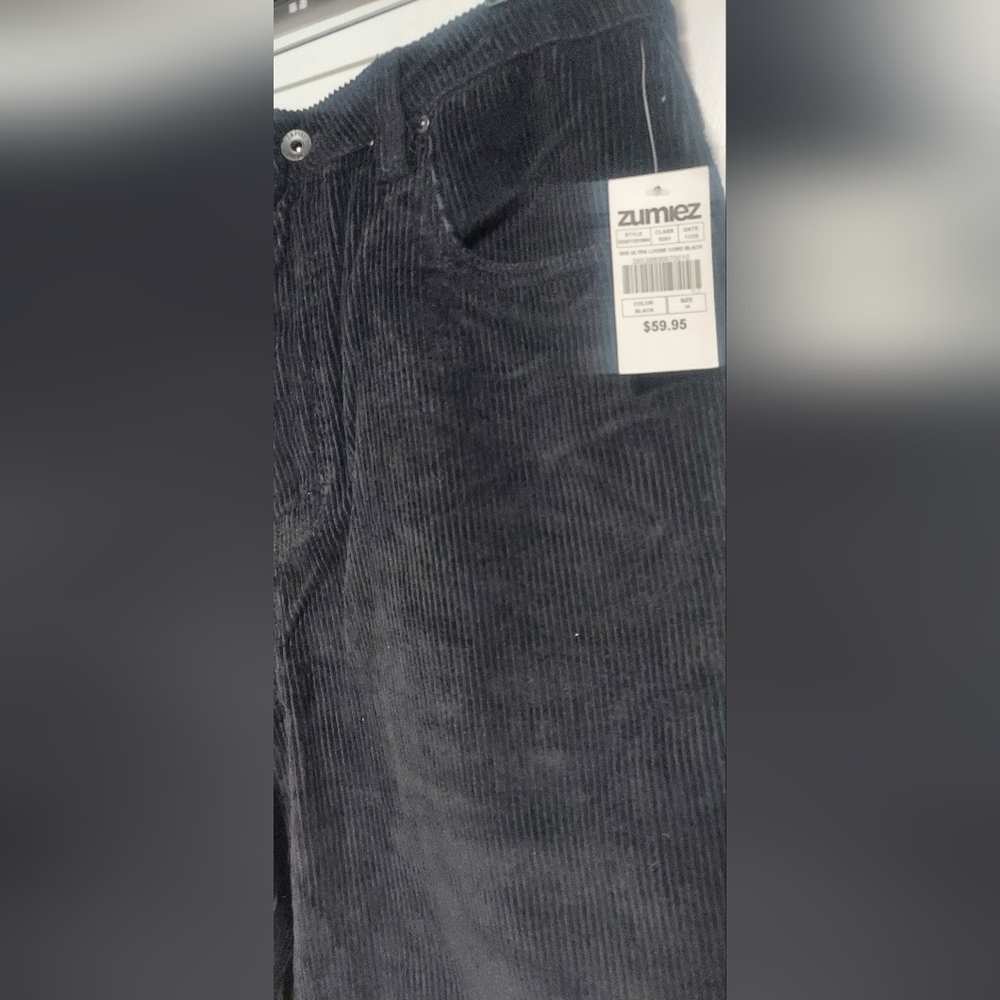 Empyre Zumiez Black Corduroy Pants Size 34 - Picture 7 of 8